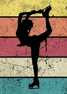 Vintage Figure Skater Silhouette
