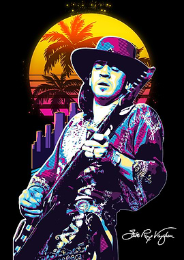 Stevie Ray Vaughan Retro Art