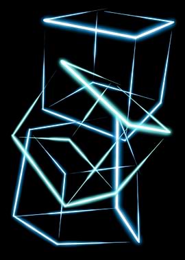 Neon Cube Abstract