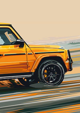 Yellow Mercedes G-Wagon