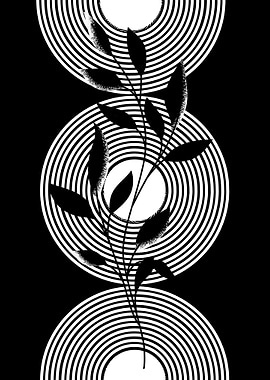 Black and White Floral Design