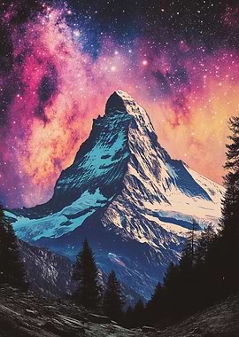 Mountain Under Stars