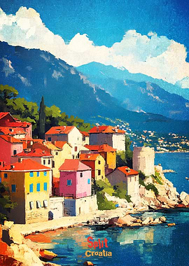 Split Croatia Art Poster