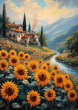 Dreamlike Sunflowers