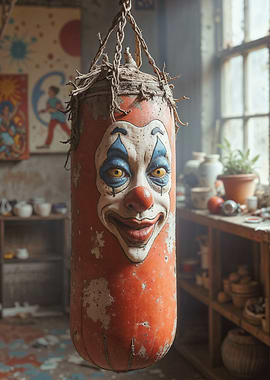 Creepy Clown Punching Bag