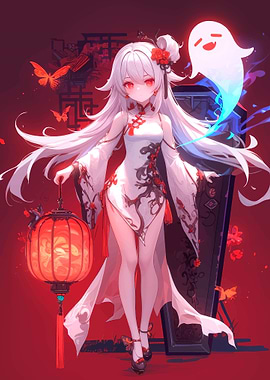 Anime Girl with Lantern