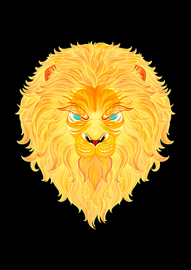 Fiery Lion Head