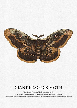 Giant Peacock Moth Illustration