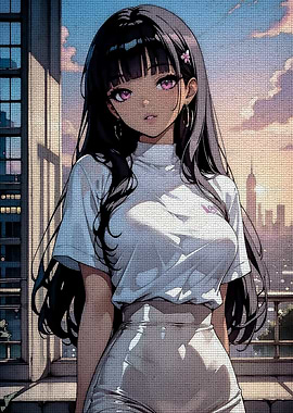 Anime Girl Cityscape