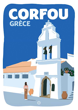 Corfu Greece Travel Poster
