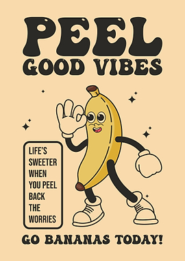 Retro Banana Peel Good Vibes