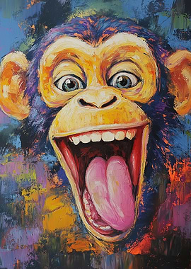 Laughing Monkey Painting
