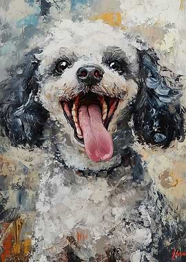 Happy Poodle Painting