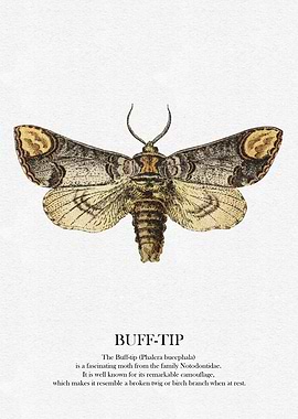 Buff-tip Moth Illustration