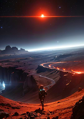 Astronaut on Alien Planet