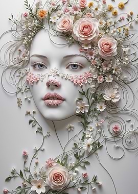 Floral Woman Portrait