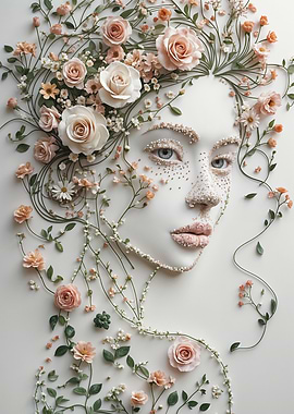 Floral Woman Portrait