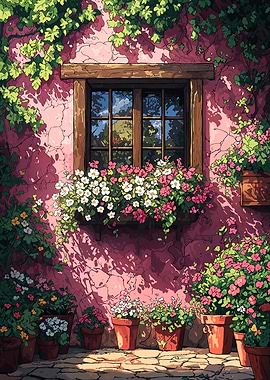 Window with Flowers