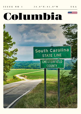 Columbia South Carolina Travel Art Poster