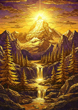 Golden Mountain Waterfall