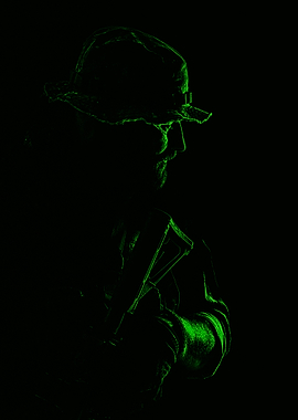 Green Silhouette Soldier
