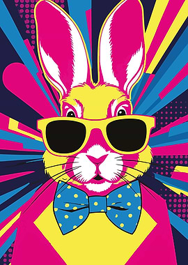 Cool Bunny Pop Art