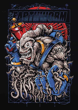 Earthworm Monster Illustration