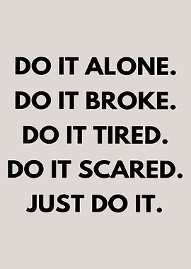 Motivational Just Do It Poster for Minimalistic Home or Office Decor