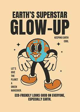 Vintage Cartoon Earth