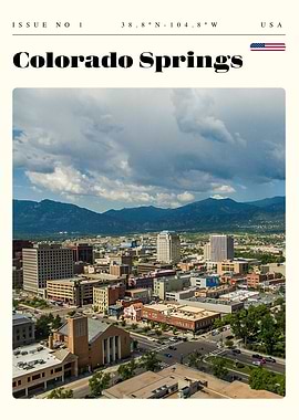 Colorado Springs Aerial View Travel Art Poster