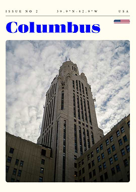 Columbus Ohio Cityscape Travel Art Poster