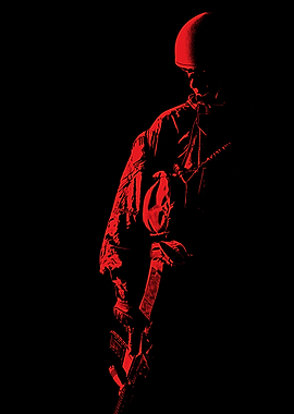 Red Soldier Silhouette