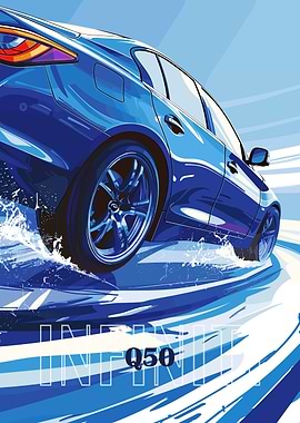 Infiniti Q50 Car Illustration