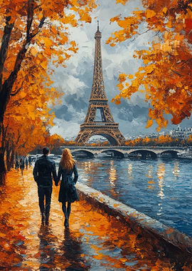Eiffel Tower Autumn Stroll