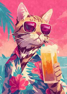 80s Retro Gray Tabby Cat