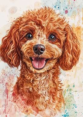 Smiling Poodle Portrait