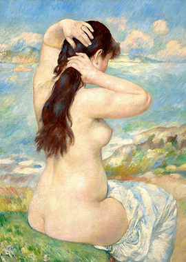 Bather Arranging Her Hair (1885) by Pierre Auguste Renoir
