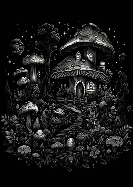 Mushroom House Night