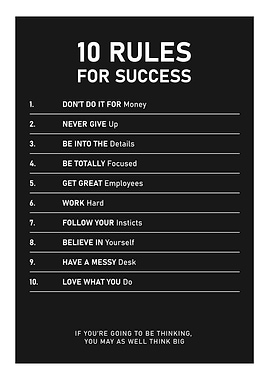 10 Rules for Success Poster