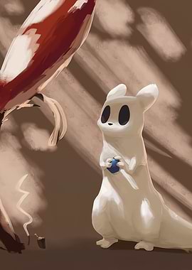 White Creature with Blue Orb