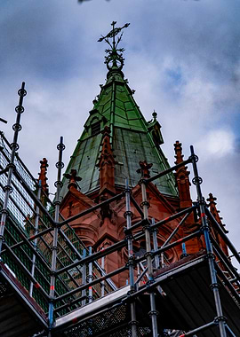 Church Spire Under Construction