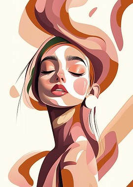 Woman with Abstract Background