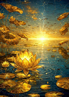 Golden Lotus Sunset