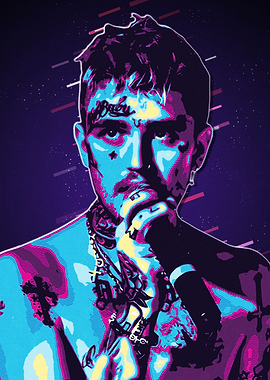 Lil Peep Retro Poster