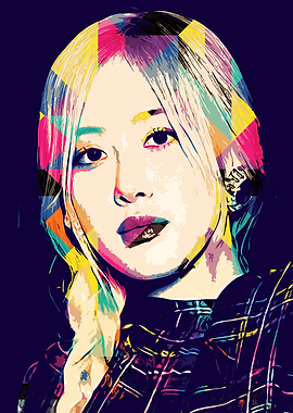 Rose Blackpink Pop Art Portrait of a Woman