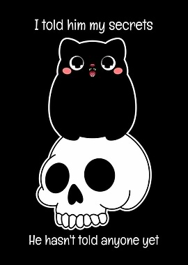 Secretive Cat & Skull