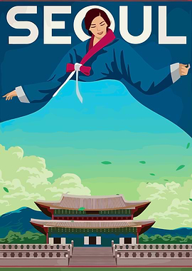 Seoul Travel Poster