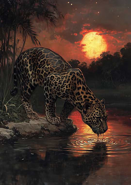 Jaguar at Sunset