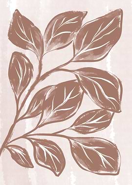 Mocha Brown Leaf Branch