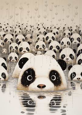 Panda Rain Animals art